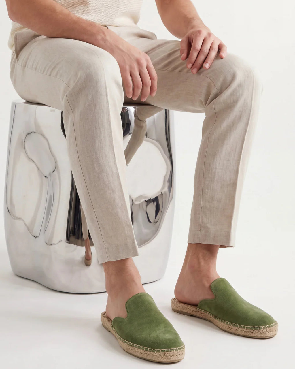 The Polignano Green Espadrillas Mule