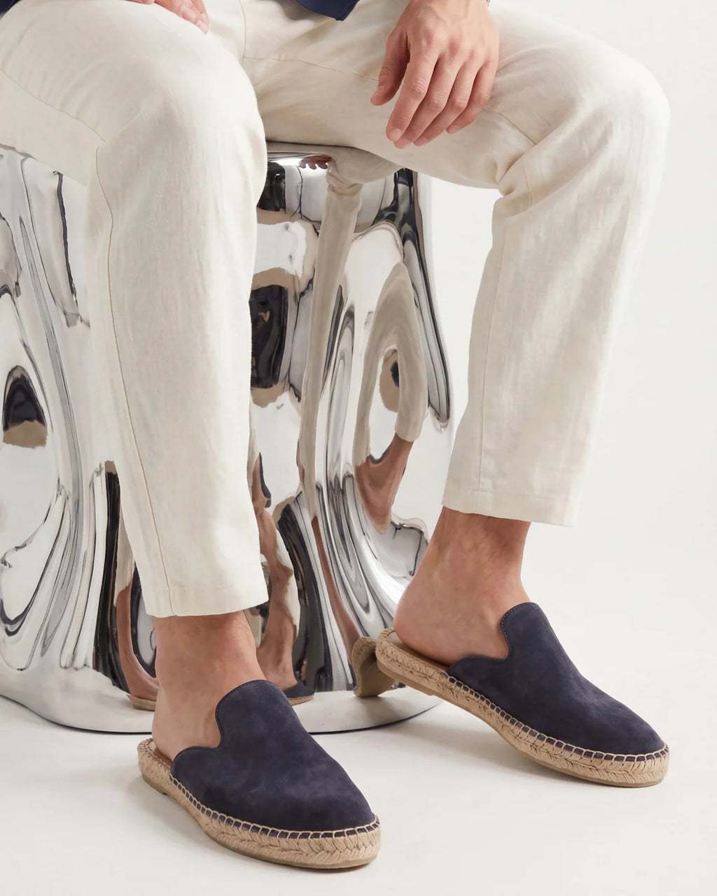 The Polignano Navy Espadrillas Mule