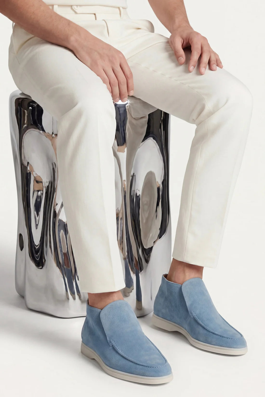 The Capri Sky Blue High Top Loafer