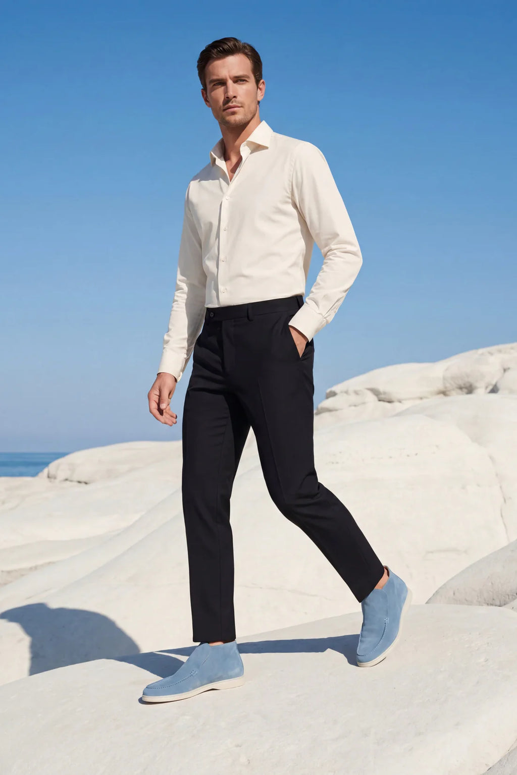The Capri Sky Blue High Top Loafer