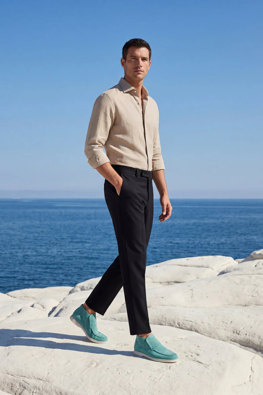 The Capri Turquoise High Top Loafer