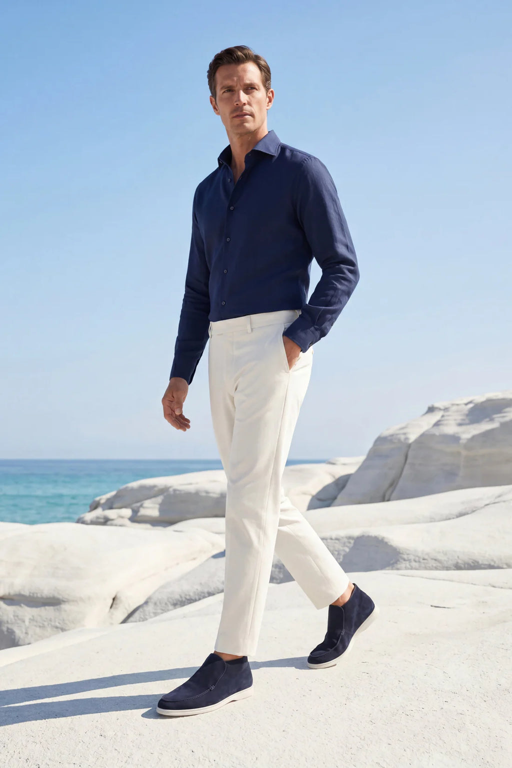 The Capri Navy High Top Loafer