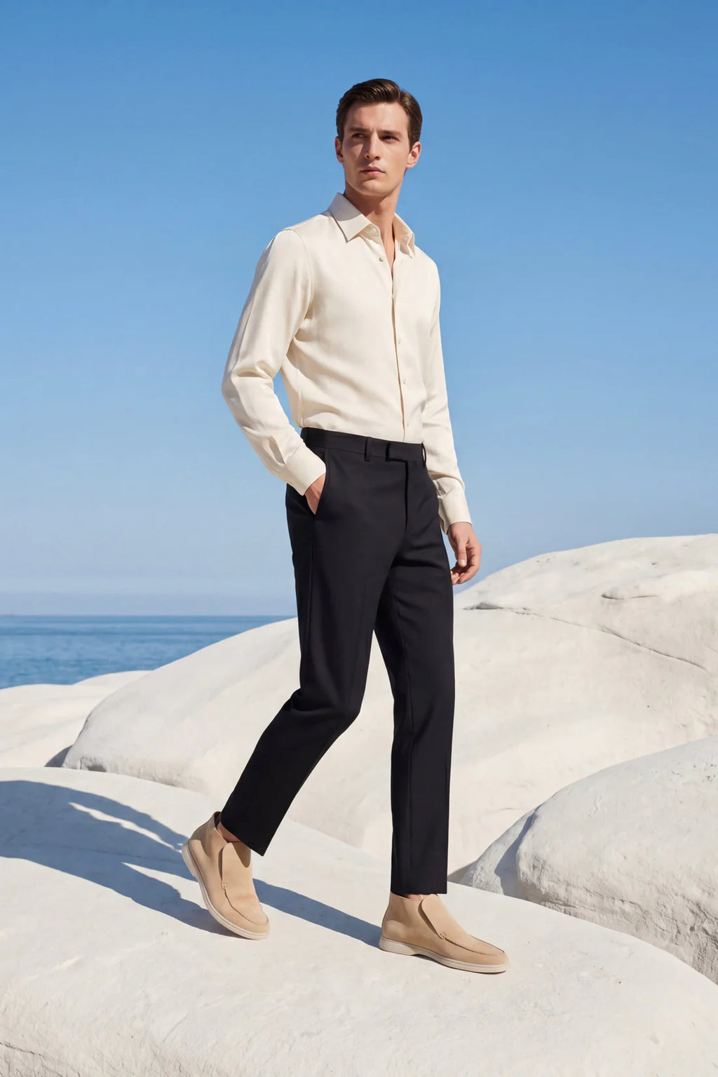 The Capri Beige High Top Loafer