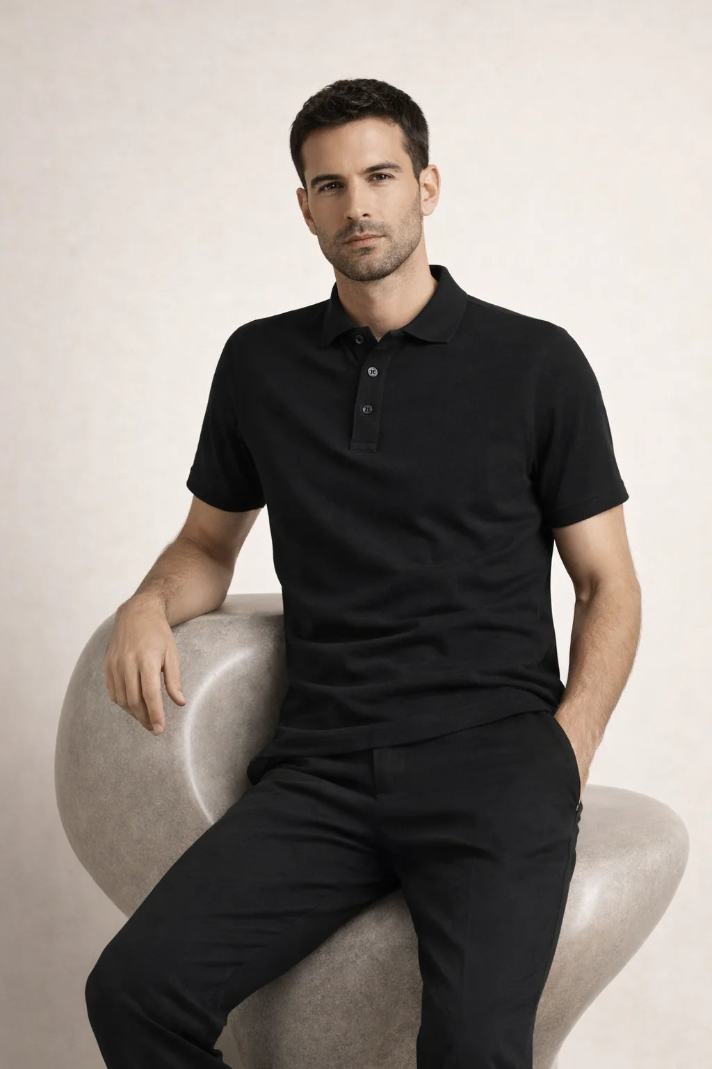 The Porto Cervo Black Polo
