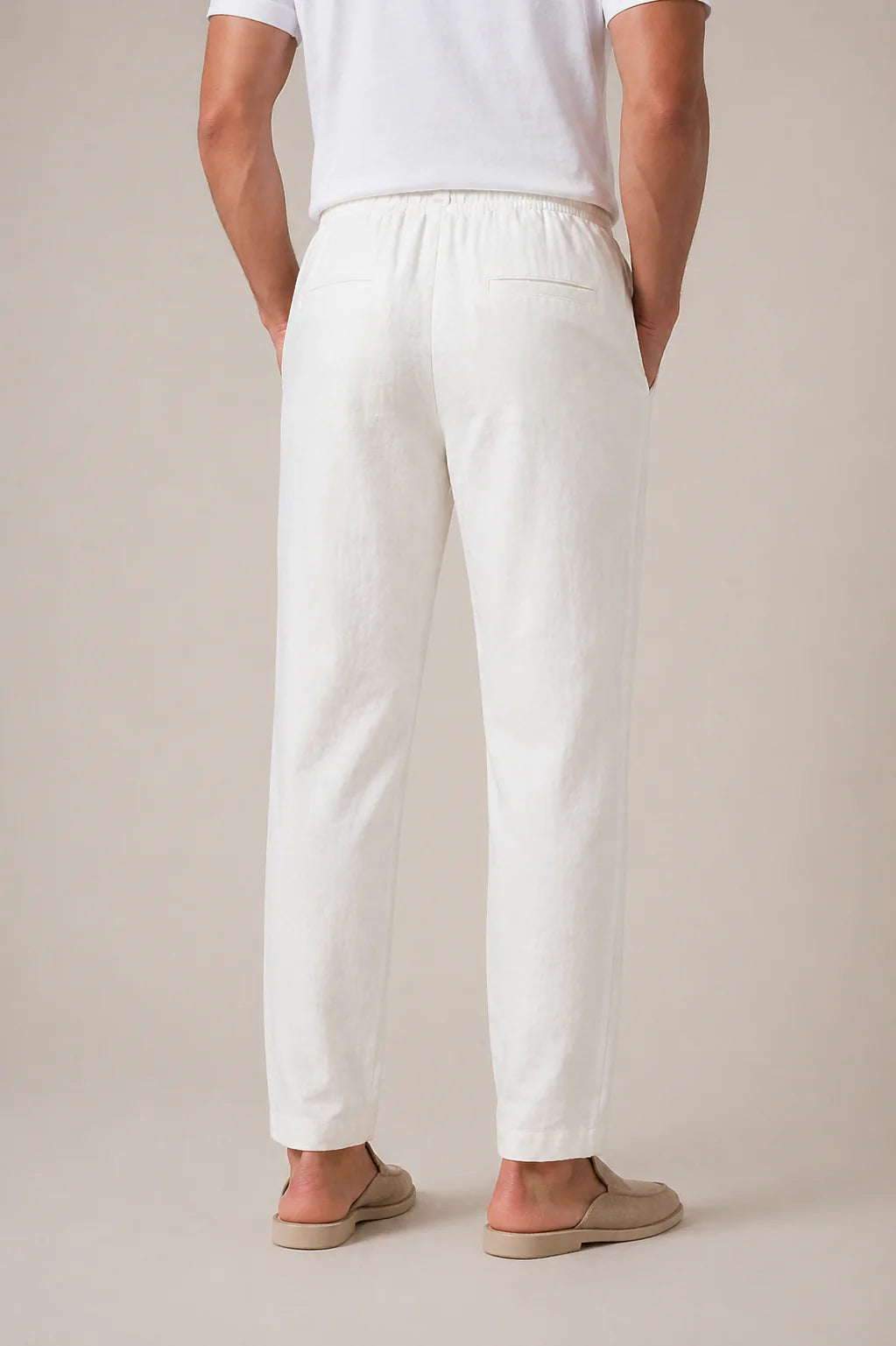 The Ostuni Linen White Trousers