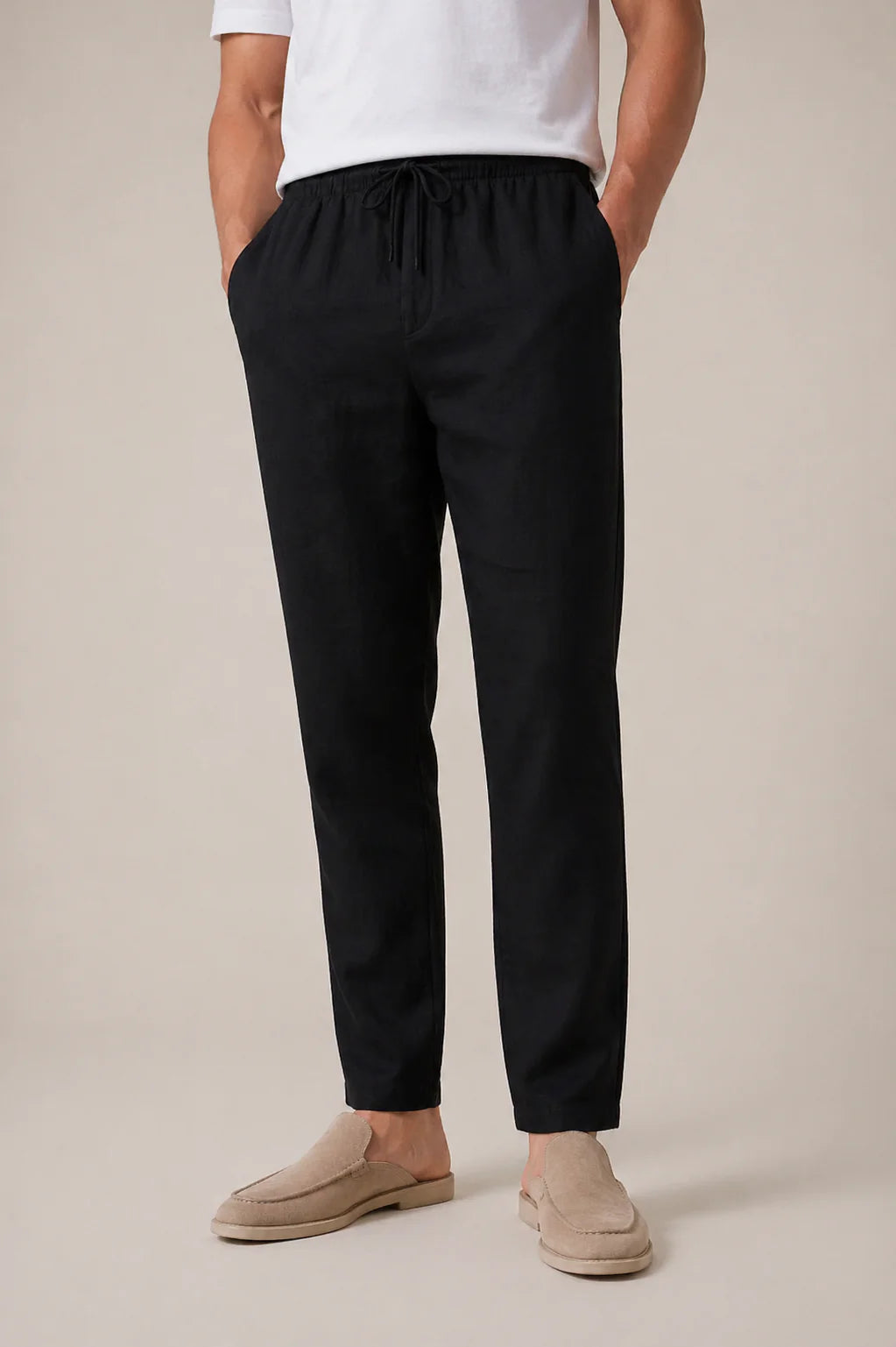 The Ostuni Linen Black Trousers