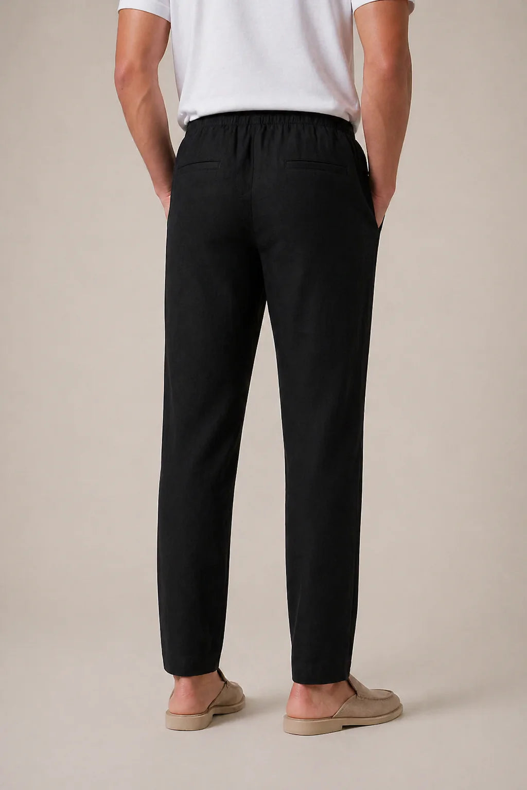 The Ostuni Linen Black Trousers