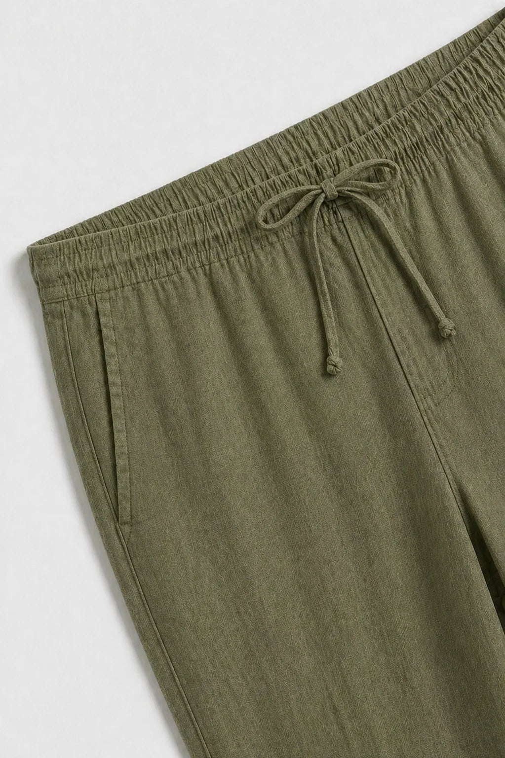 The Ostuni Linen Olive Trousers