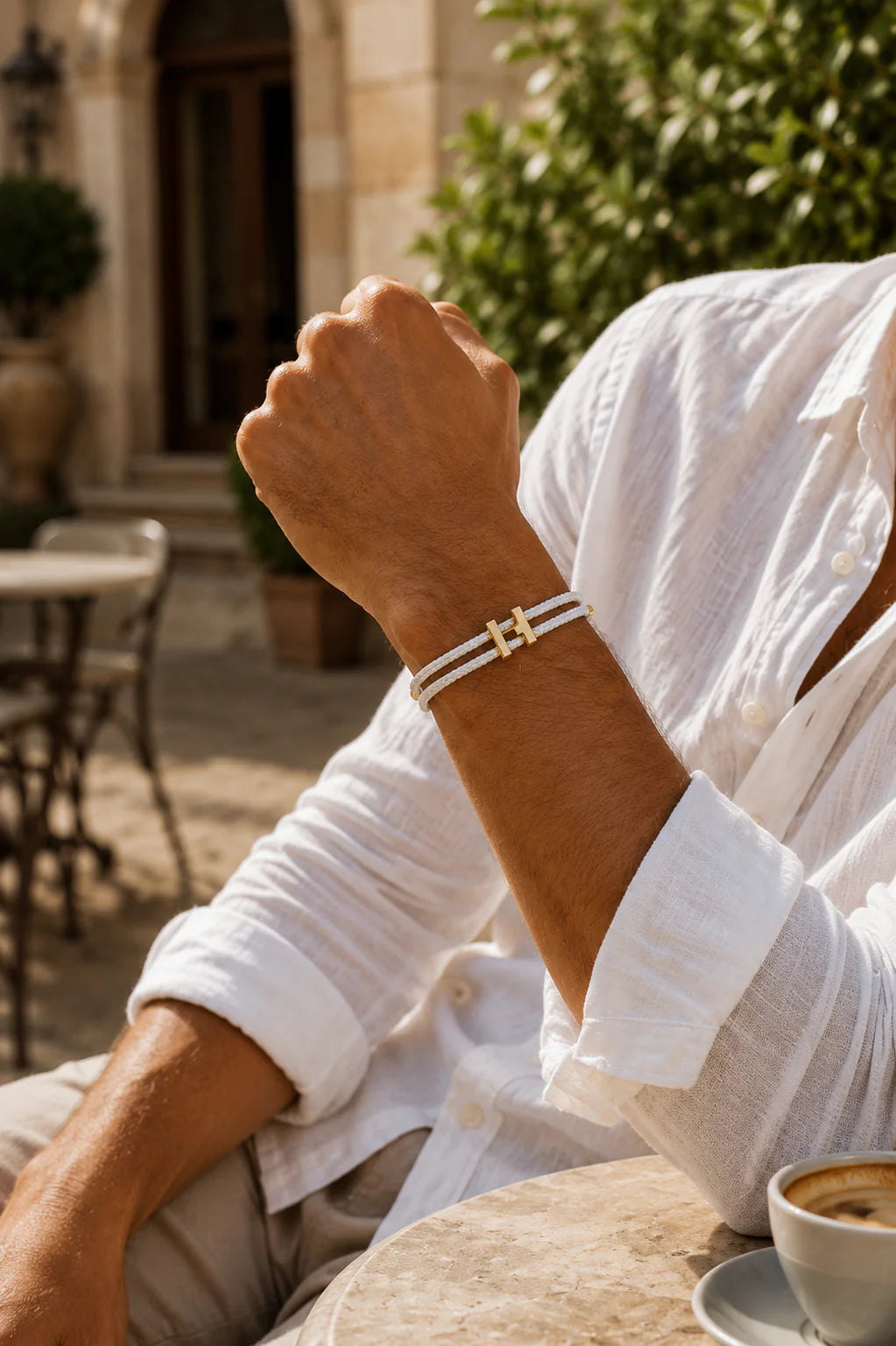 The Monaco White & Gold Bracelet