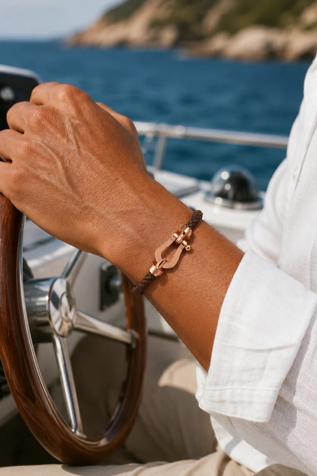 The Riviera Dark Brown Rose Gold Bracelet