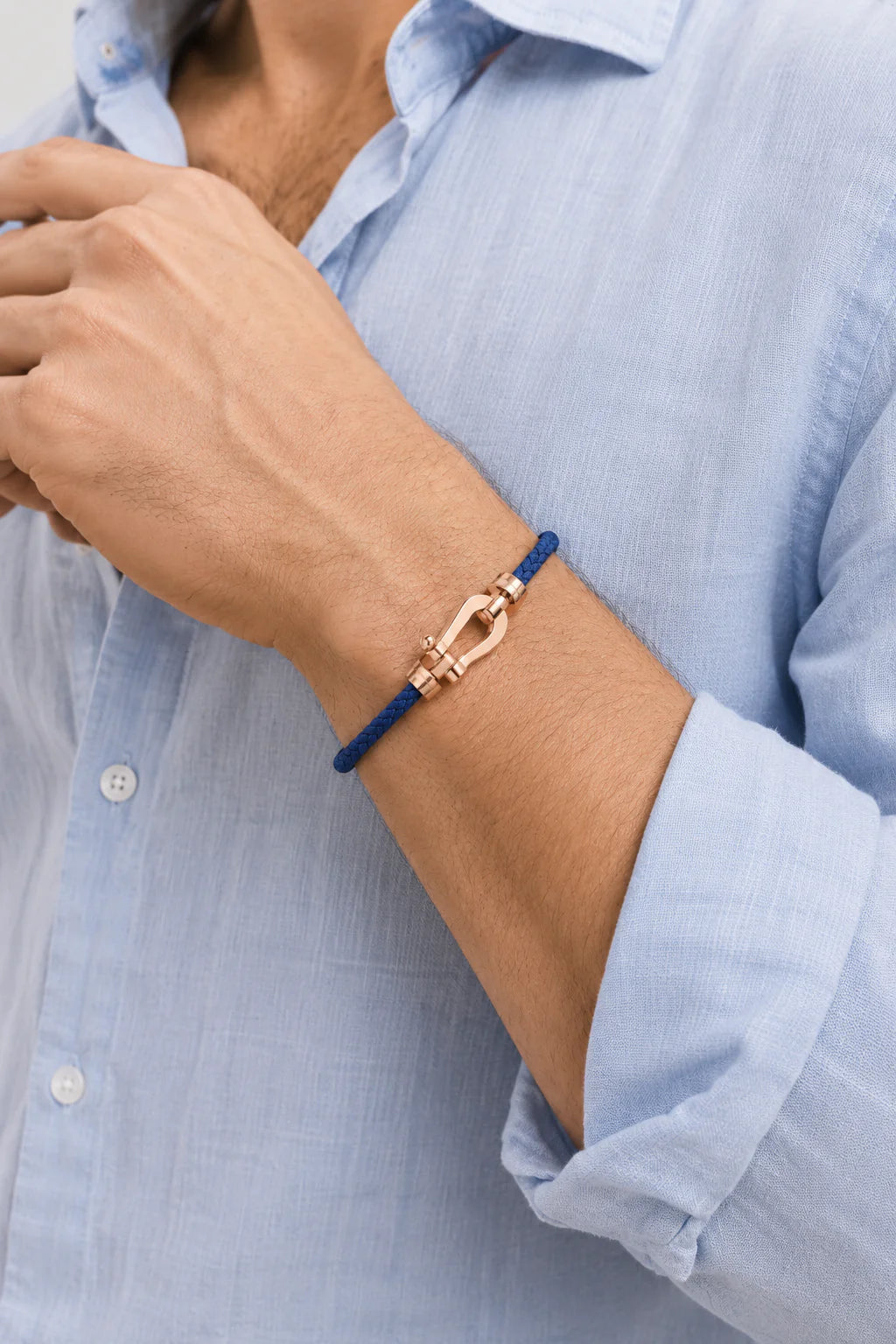 The Riviera Navy Rose Gold Bracelet