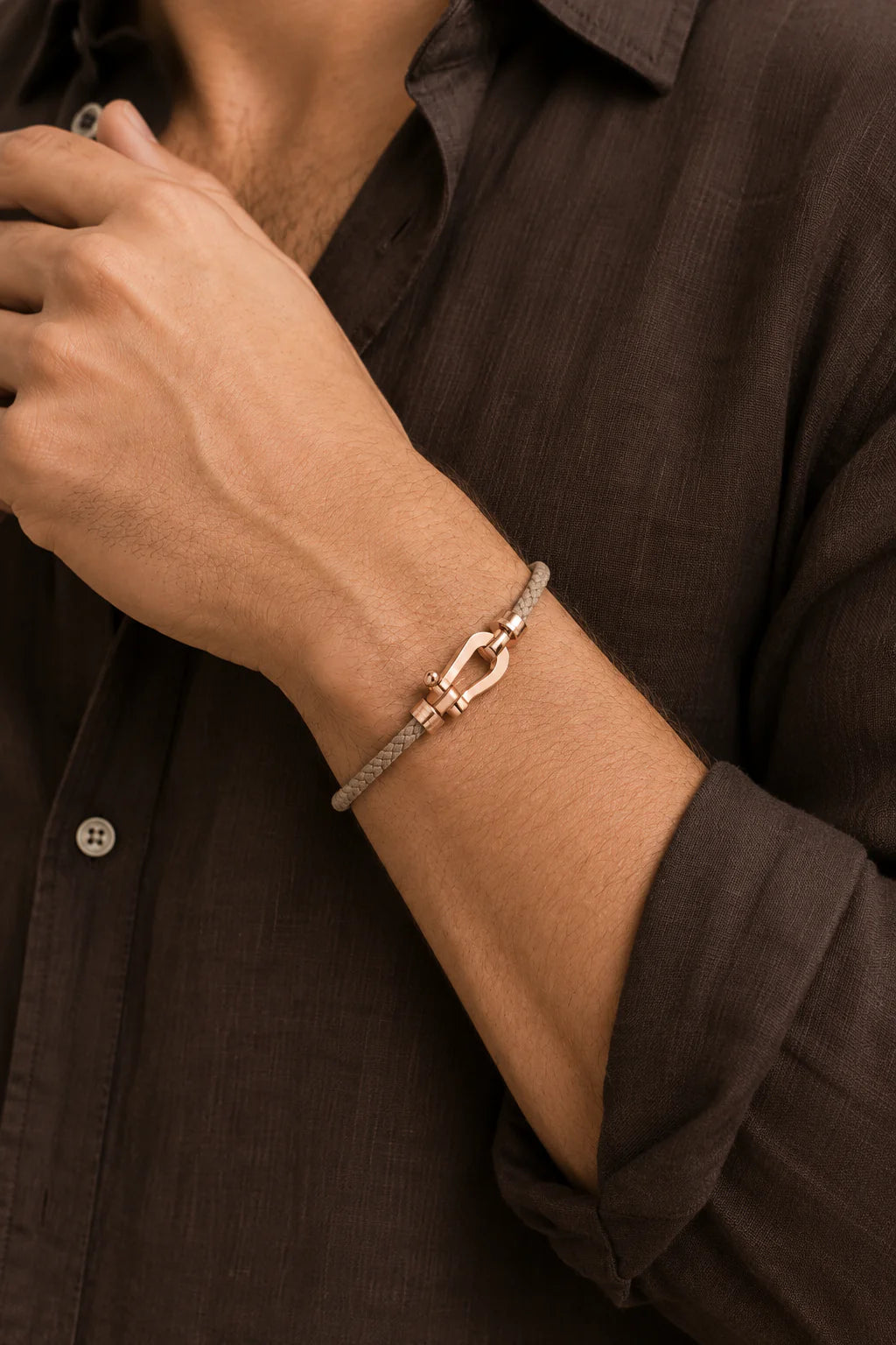 The Riviera Beige Rose Gold Bracelet