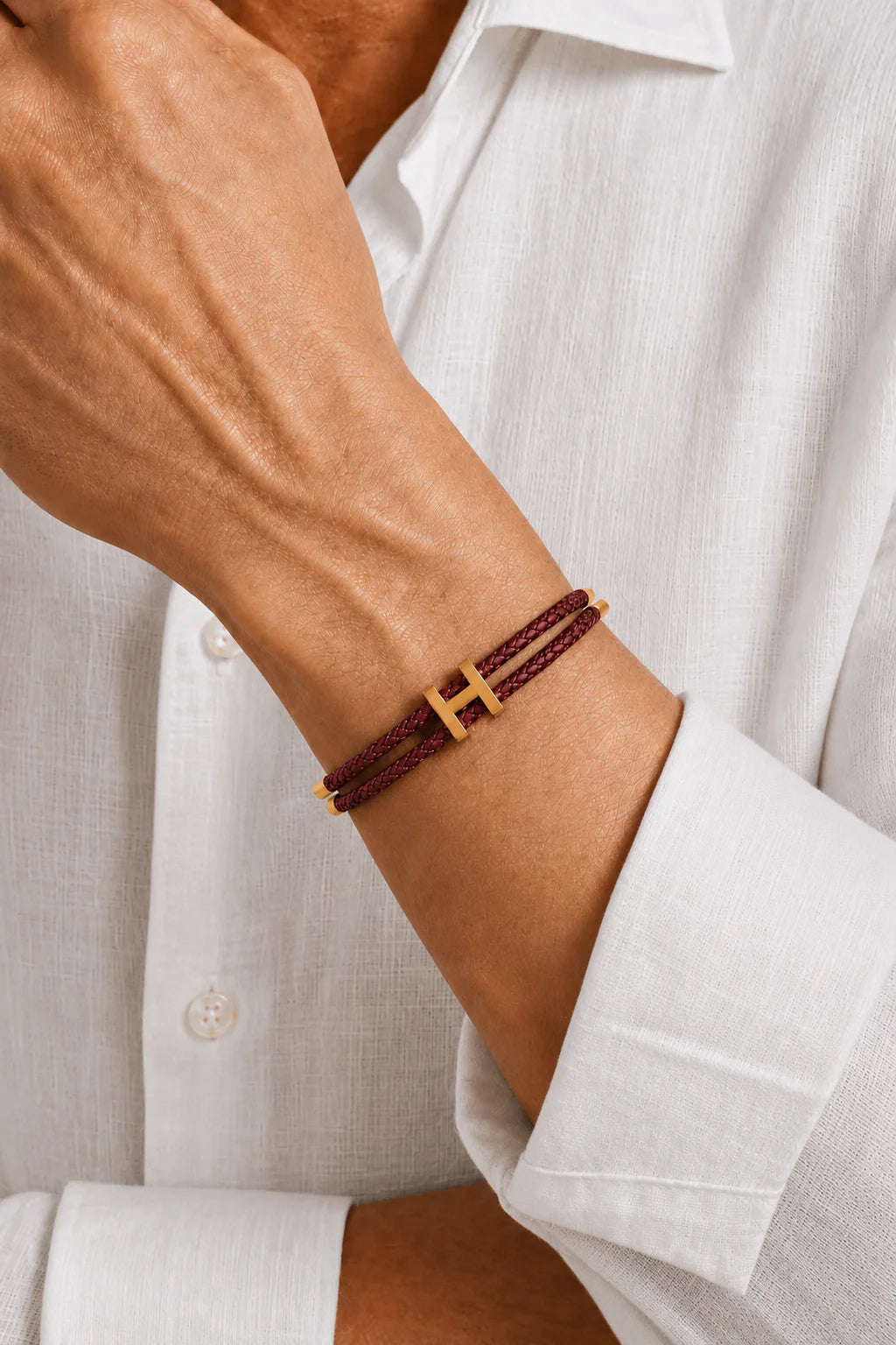 The Monaco Bordeaux & Gold Bracelet