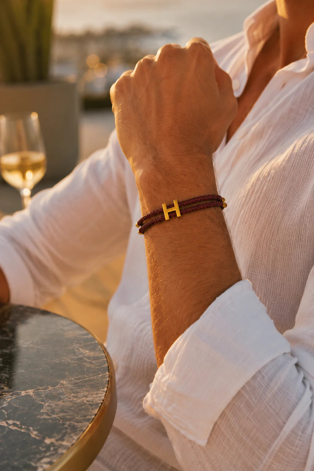 The Monaco Bordeaux & Gold Bracelet