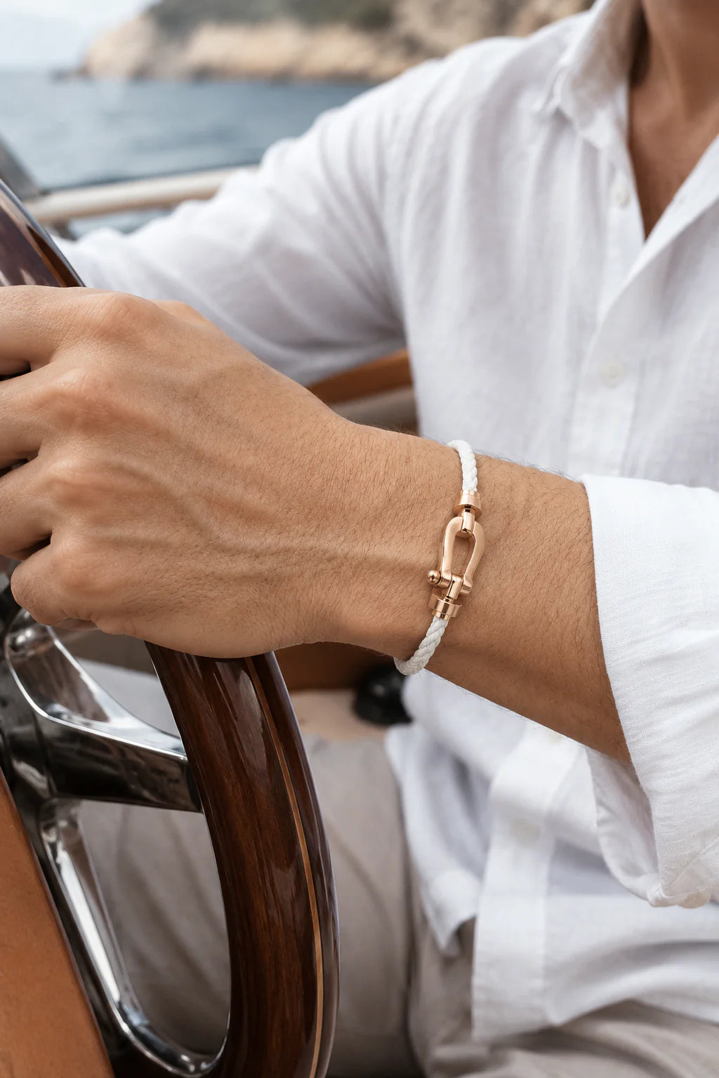 The Riviera White Rose Gold Bracelet