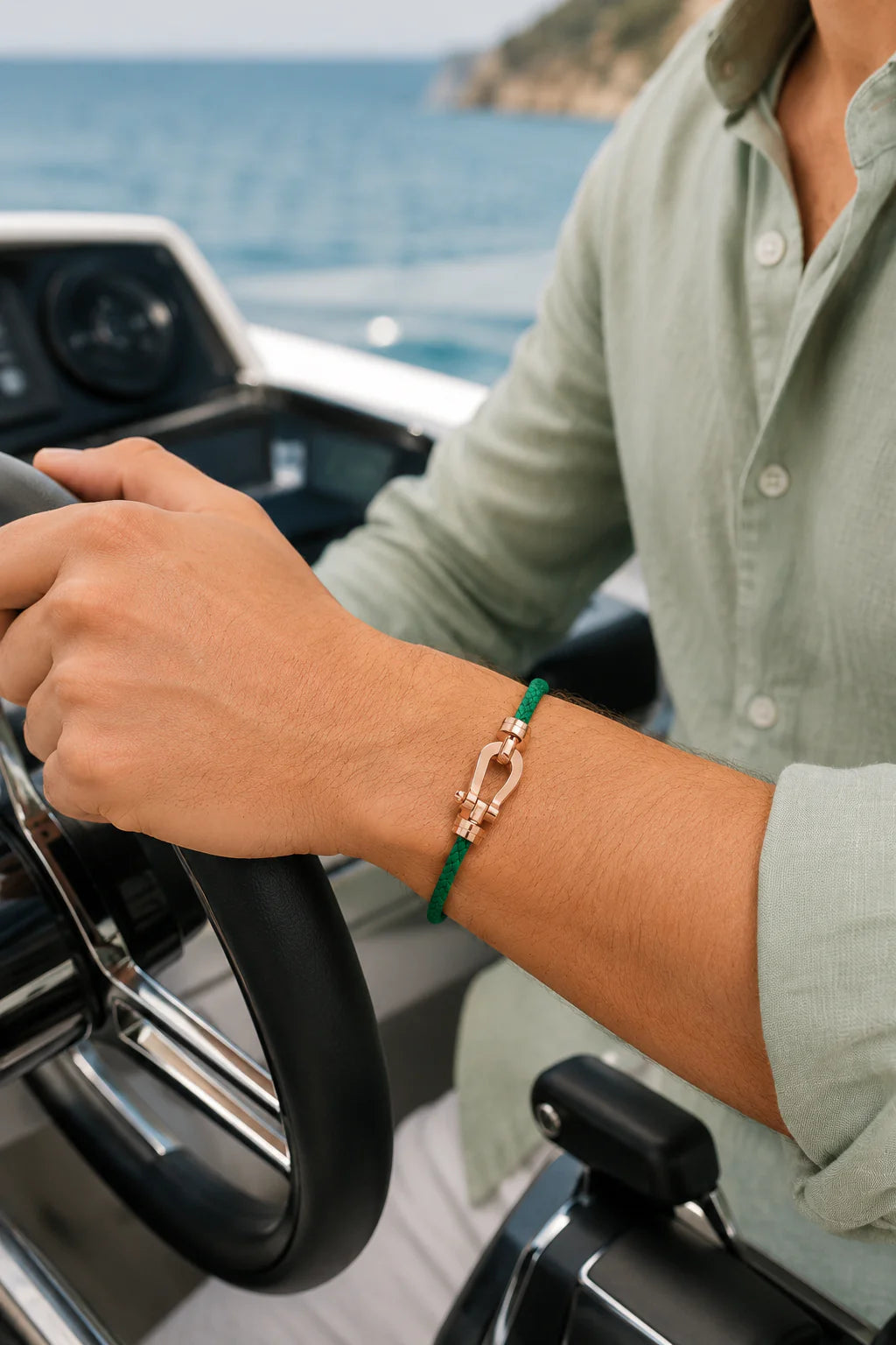 The Riviera Green Rose Gold Bracelet