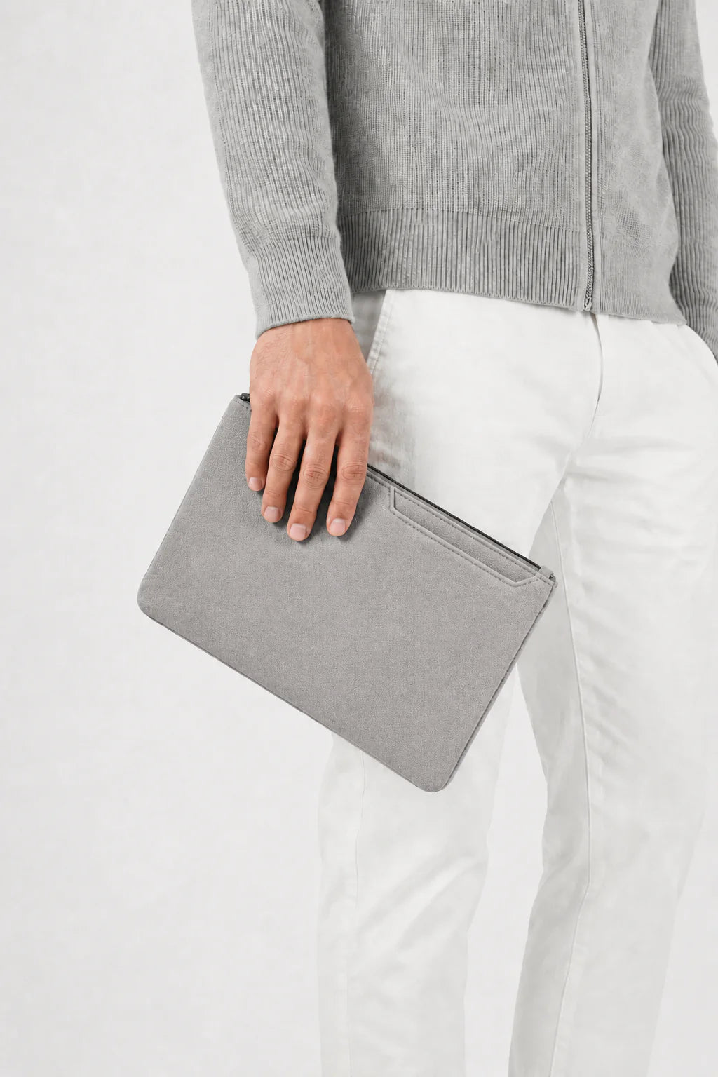 The Forte Alcantara Light Grey Pochette