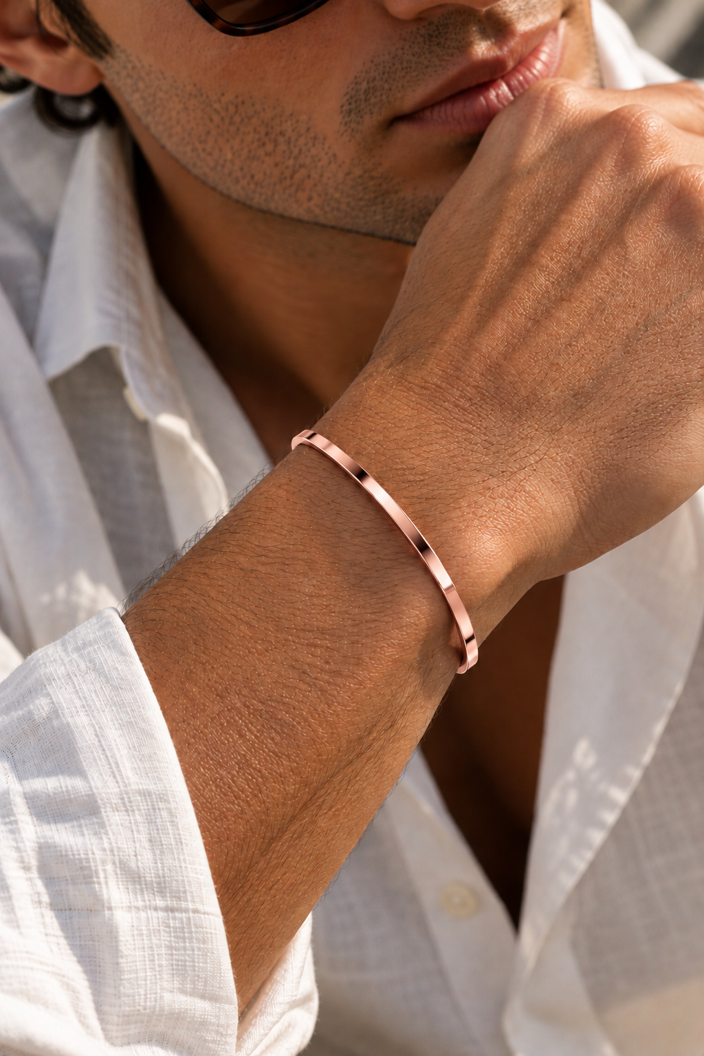 Das flache Capri-Armband in Roségold, Slim-Design