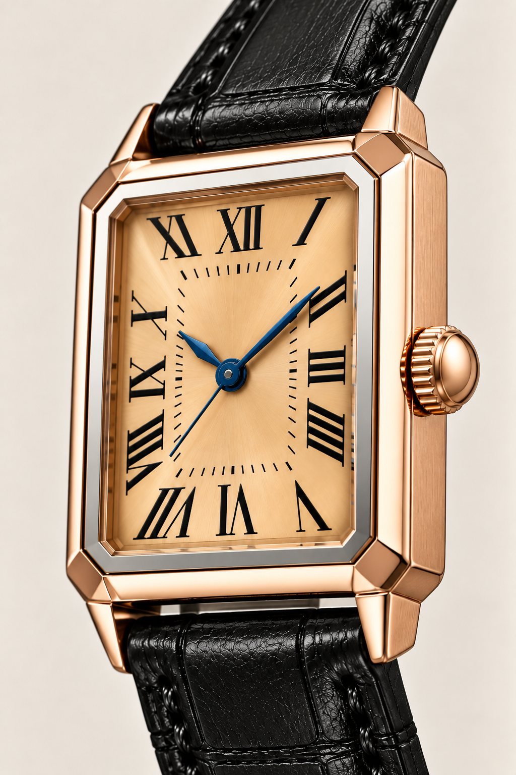 Die Positano Uhr in Schwarz/Roségold