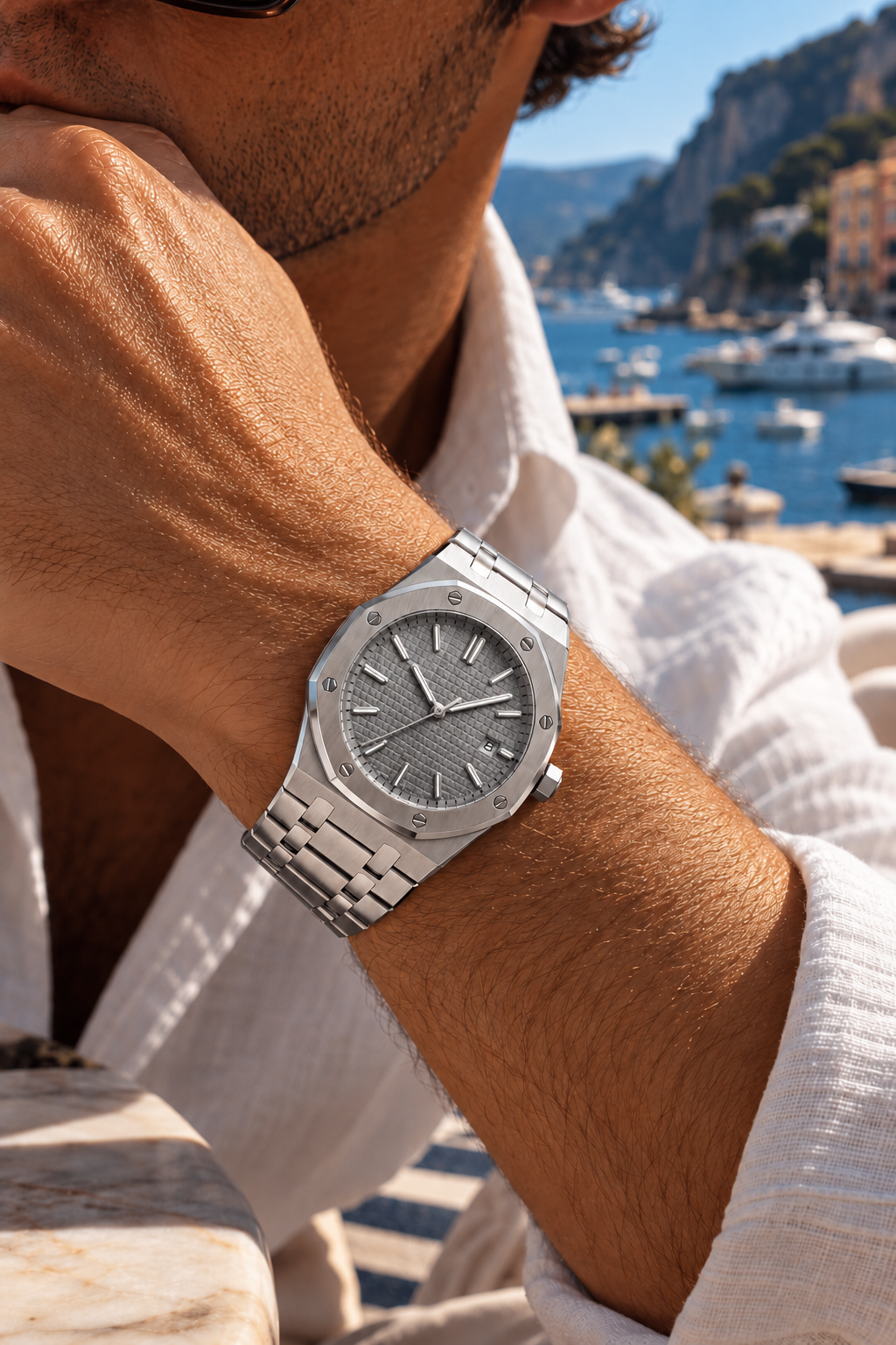 The Monaco Silver/Grey Watch