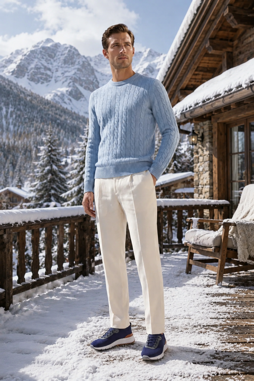 The Cortina Baby Blue Cashmere Knit