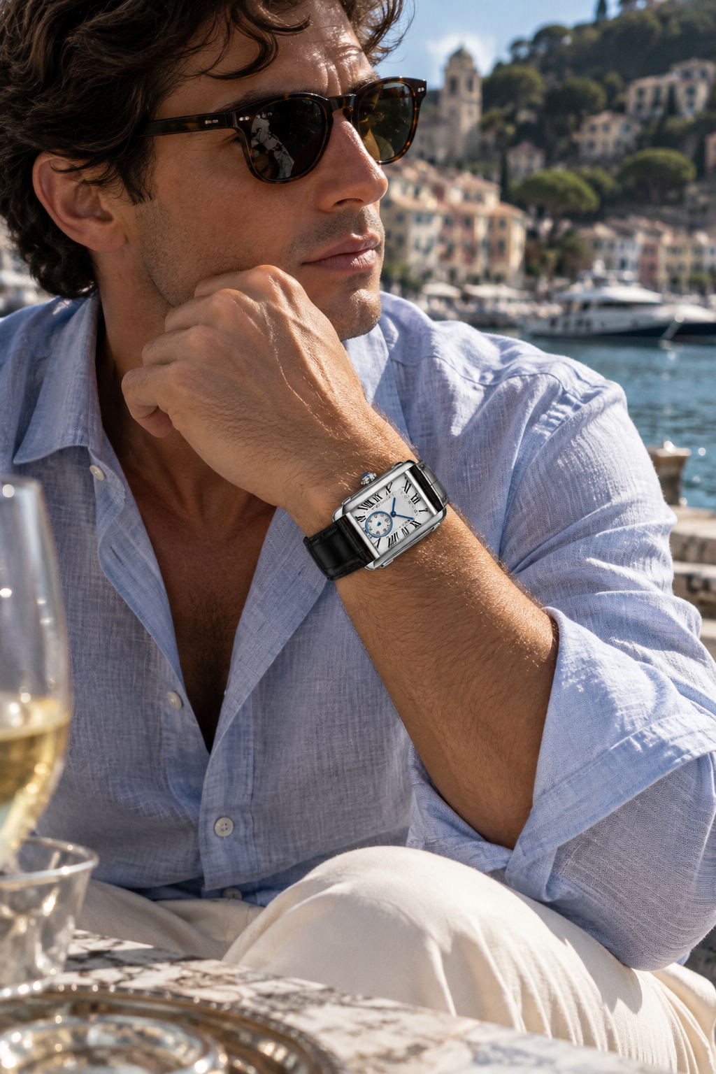 Die Amalfi Uhr in Schwarz/Silber