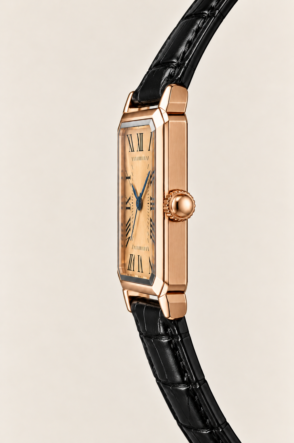 Die Positano Uhr in Schwarz/Roségold