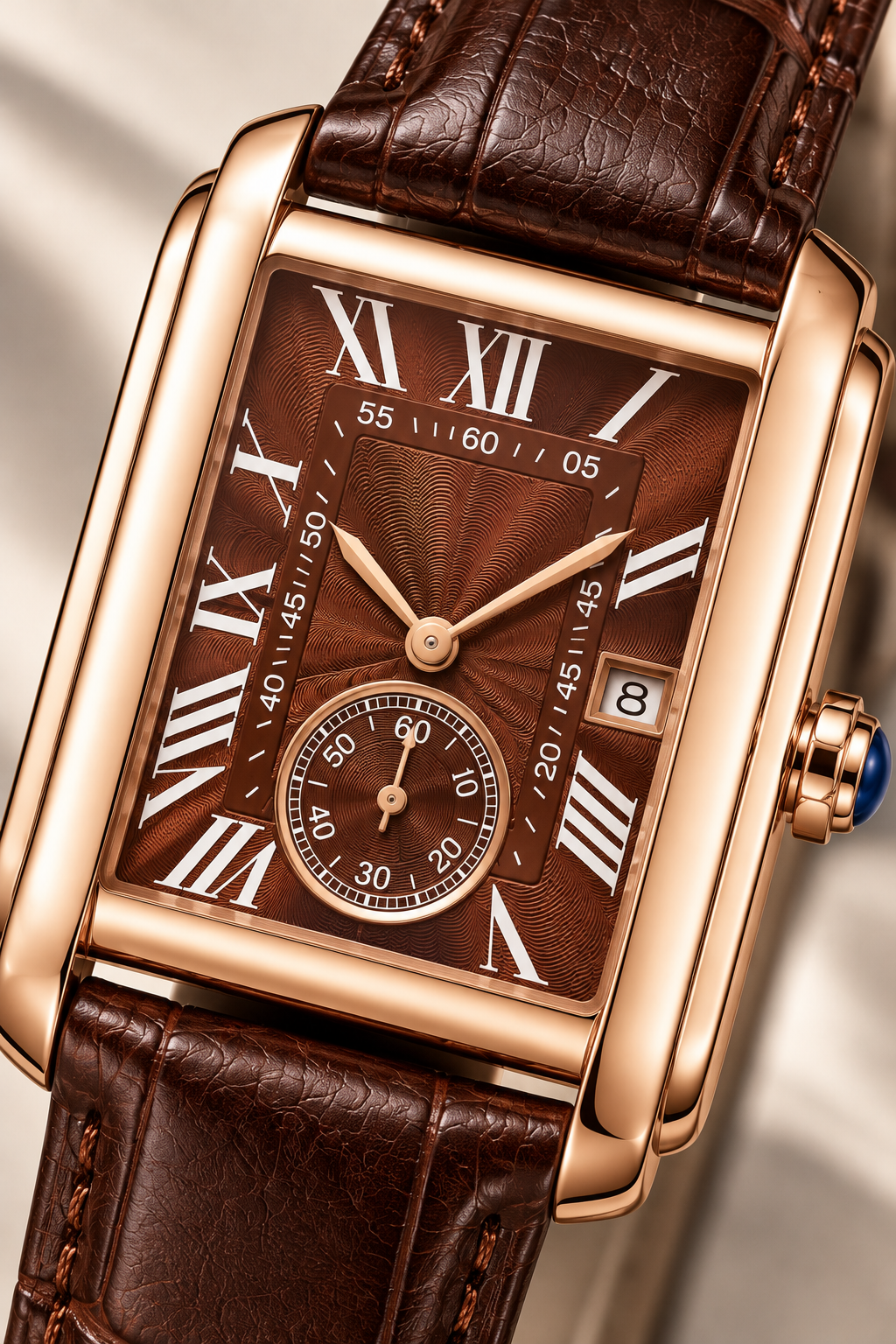 Die Amalfi Uhr in Braun/Roségold
