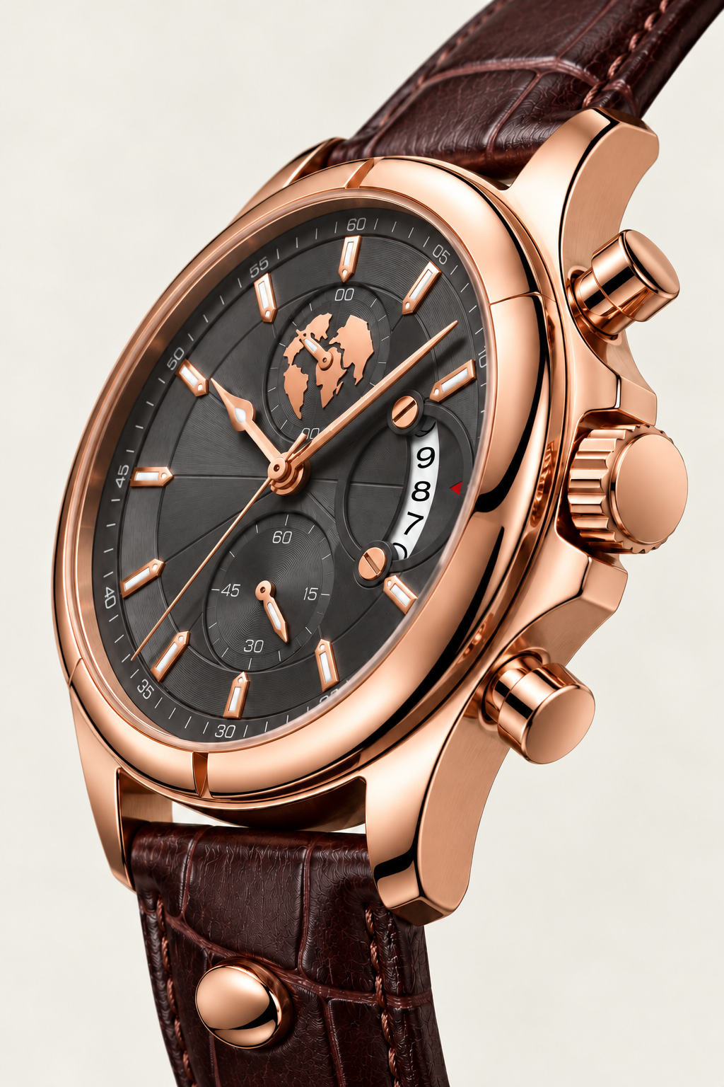 The Portofino Explorer Brown/Grey/RoseGold Watch