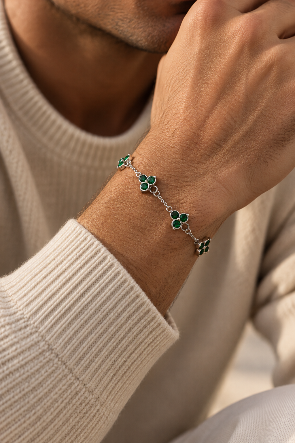 Das Fortuna-Armband in Grün/Silber