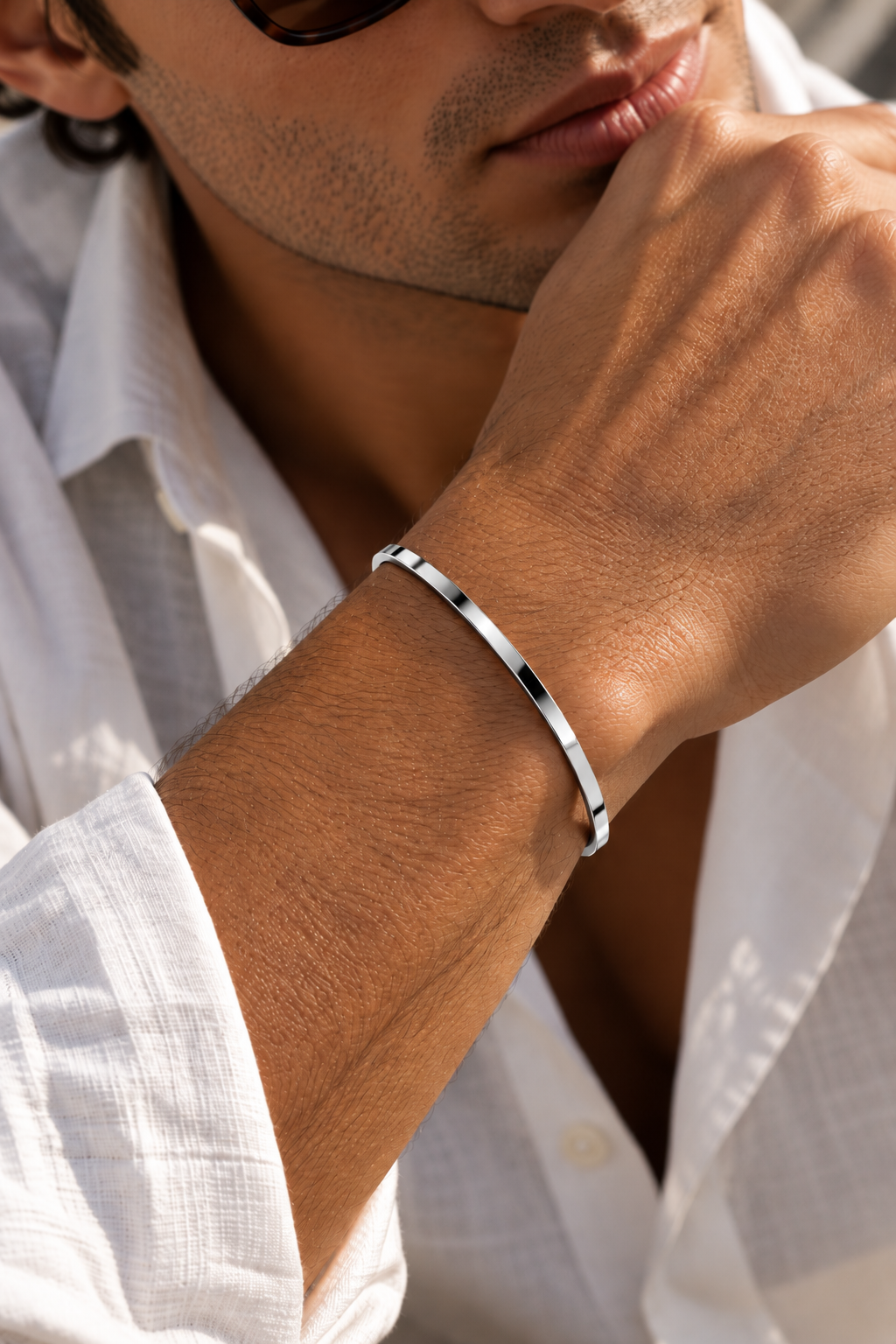 Das Capri Slim Flat Silberarmband