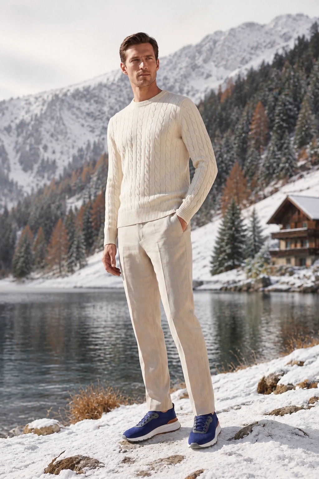 The Cortina White Cashmere Knit