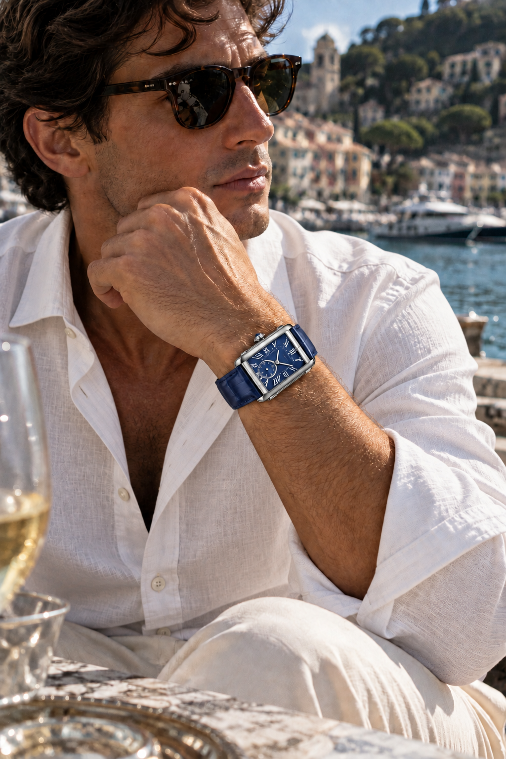 Le bracelet Riviera Light Blue Rose Gold