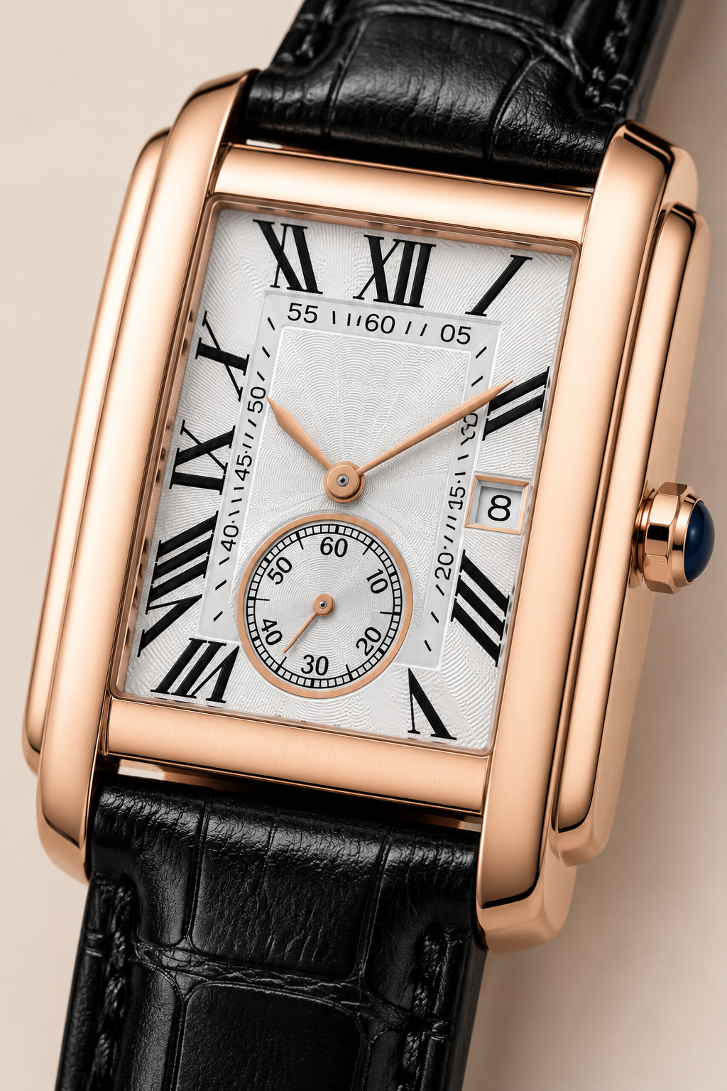 Die Amalfi Uhr in Schwarz/Roségold