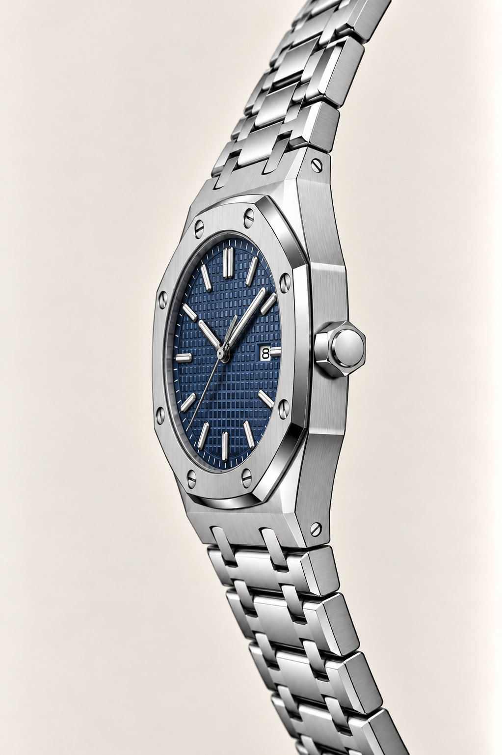 The Monaco Silver/Navy Watch