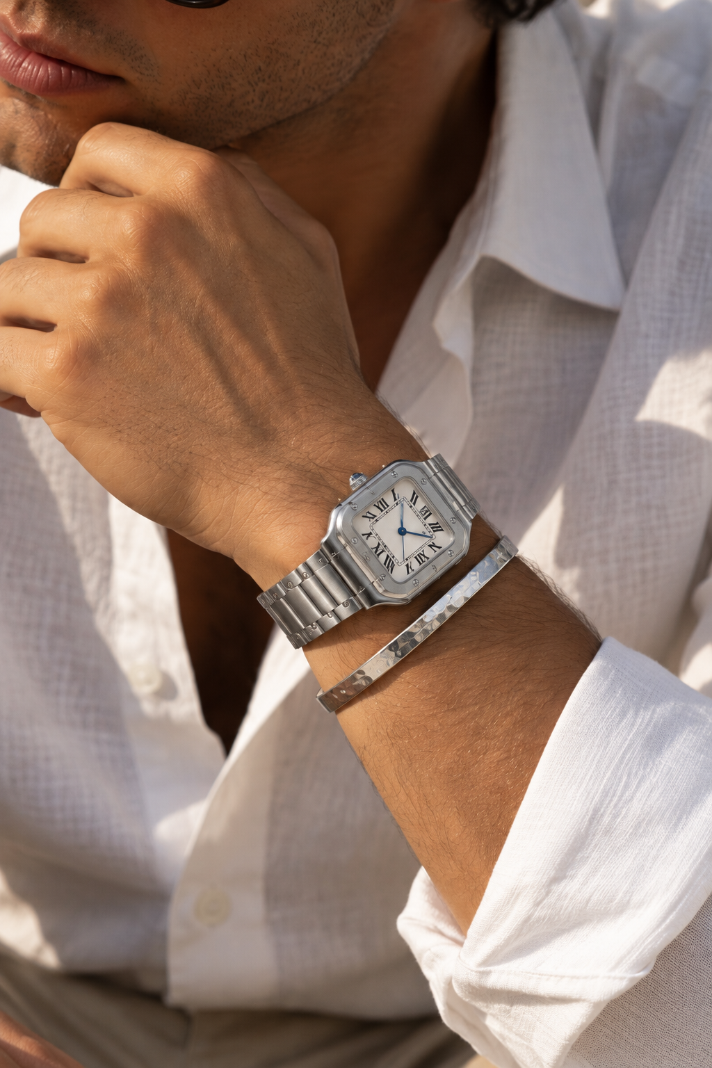 The Amalfi Textured Silver Bracelet