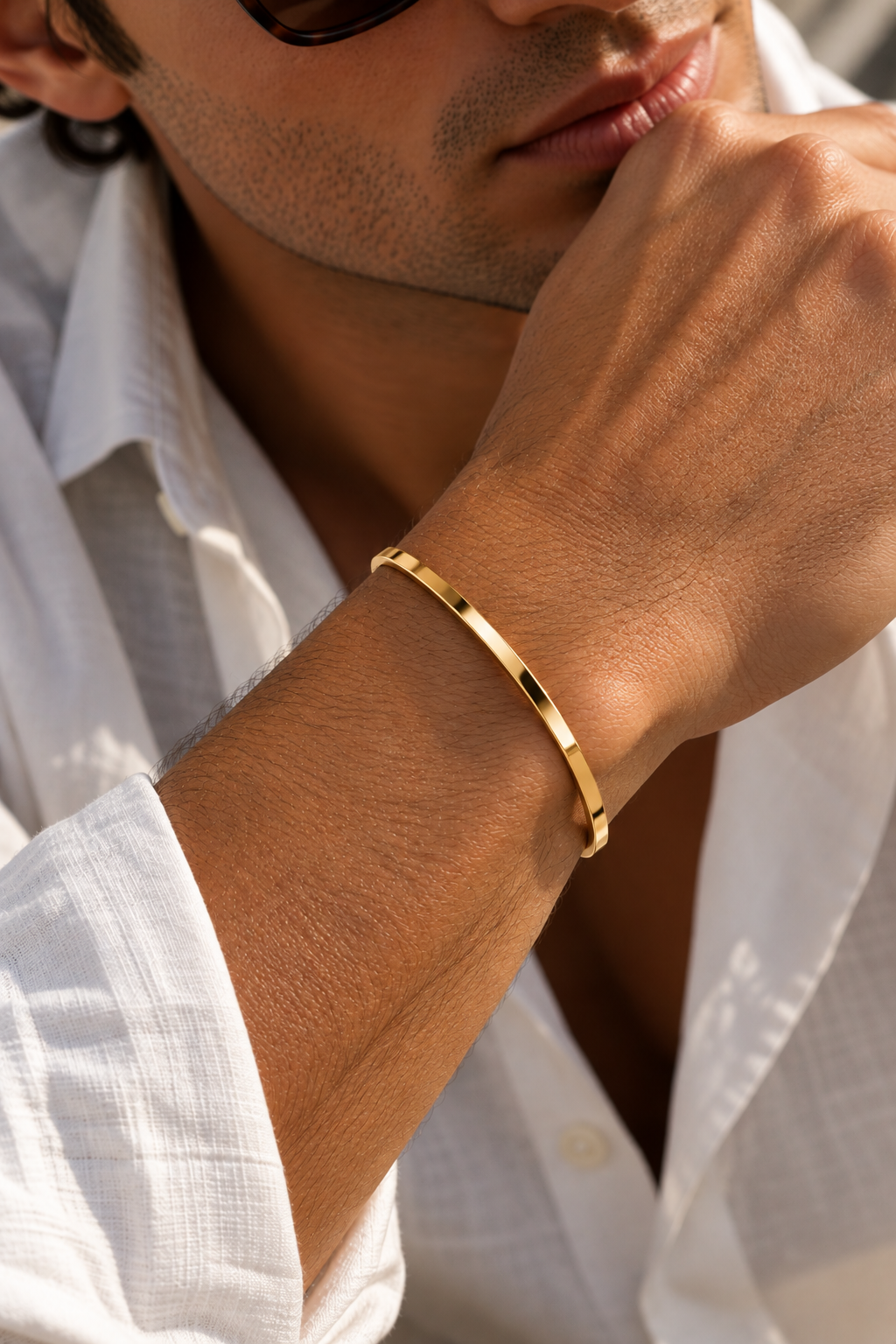 The Capri Slim Flat Gold Bracelet