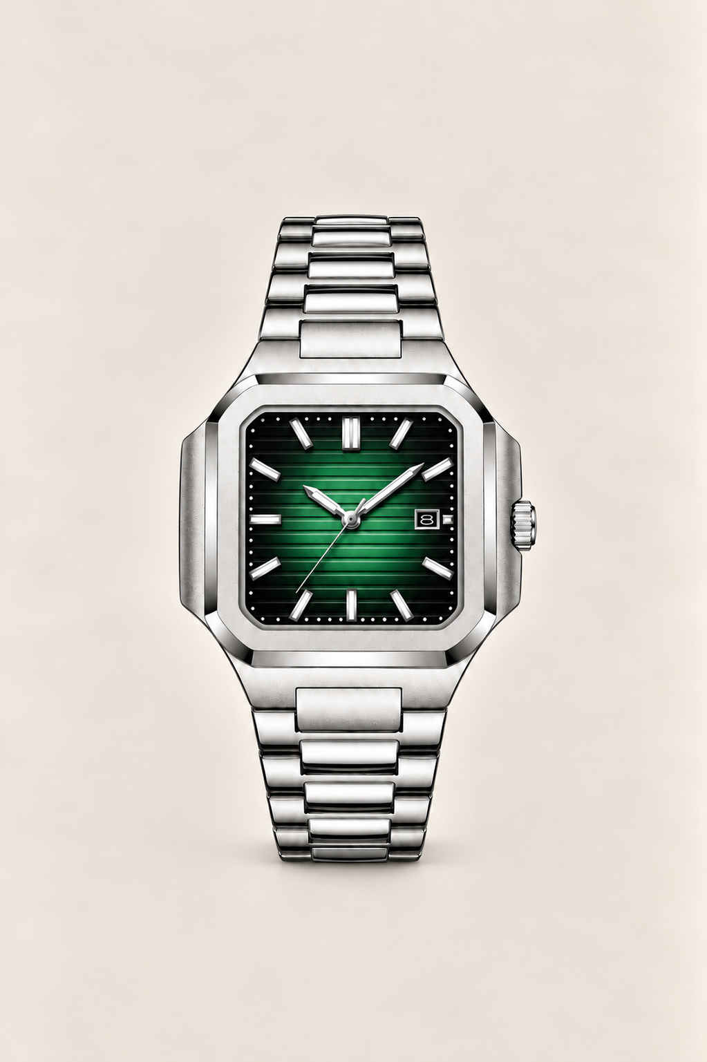 The Capri Silver/Green Watch