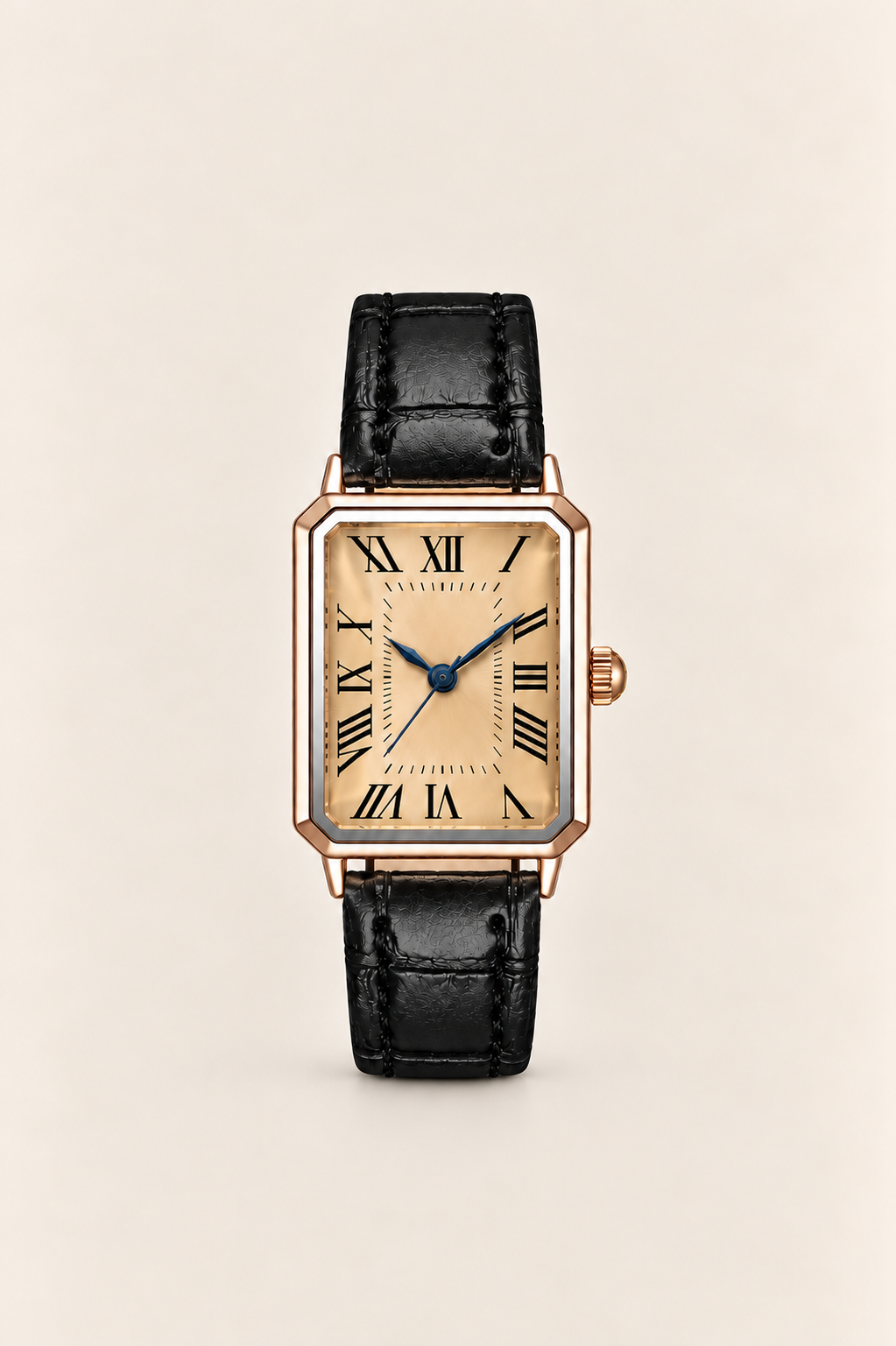 Die Positano Uhr in Schwarz/Roségold