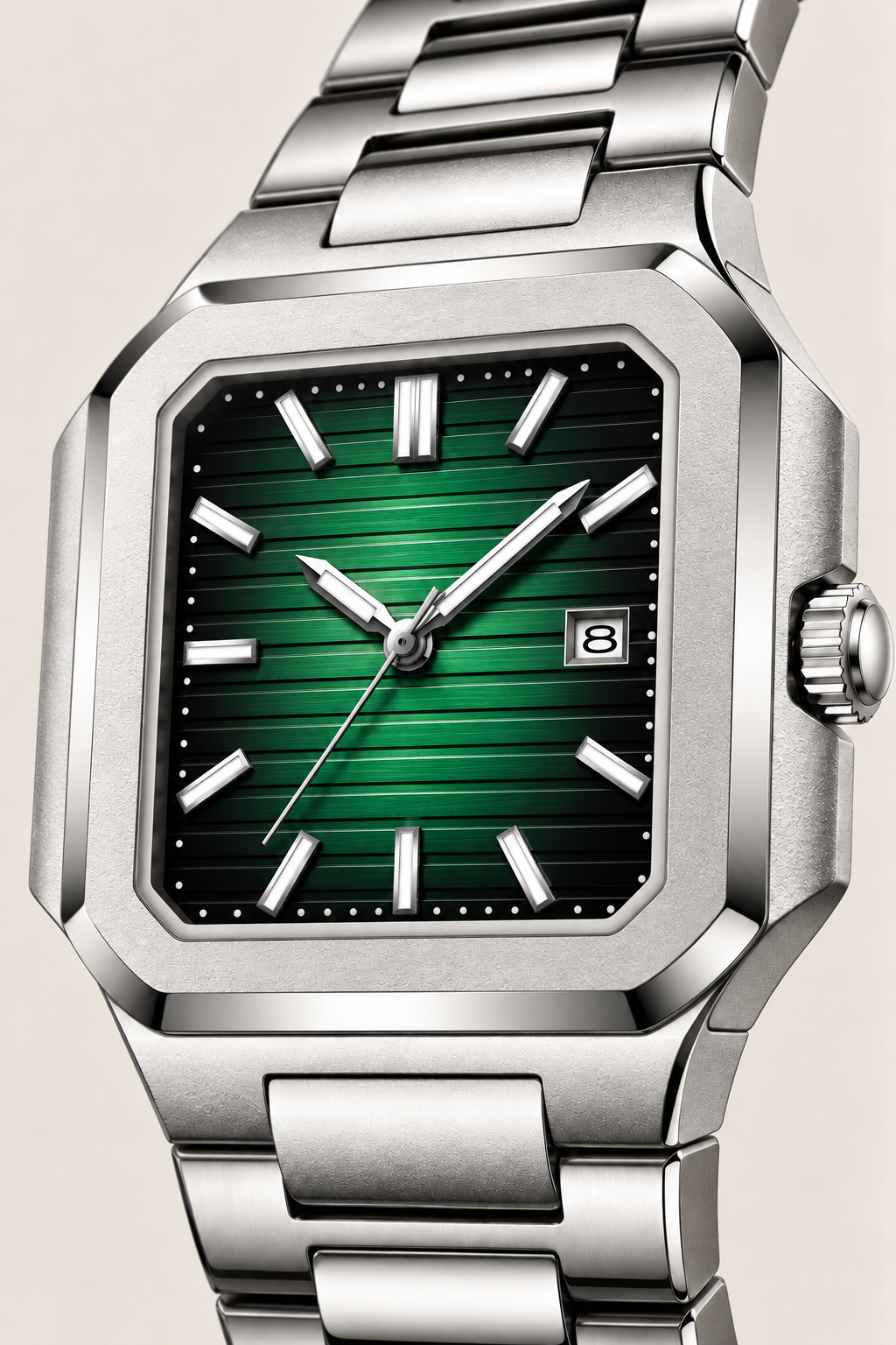 The Capri Silver/Green Watch