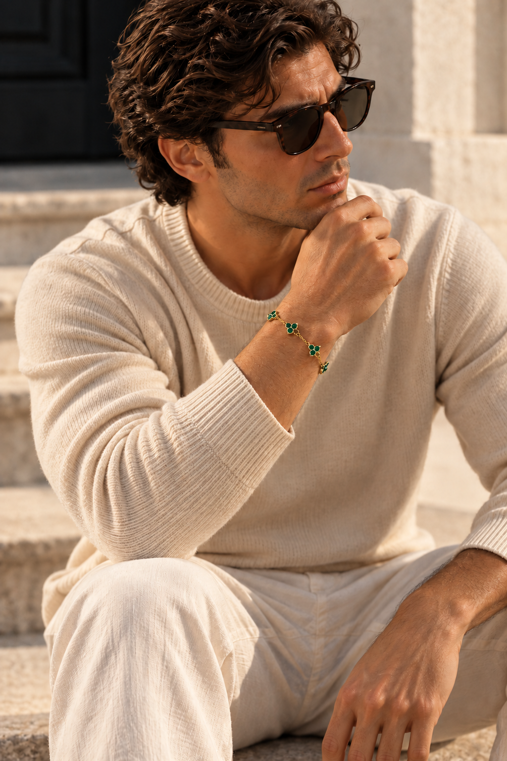 Le bracelet Monaco noir et or
